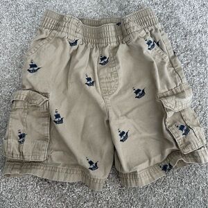 Garanimals Tan Cargo Shorts with Navy Ship Pattern